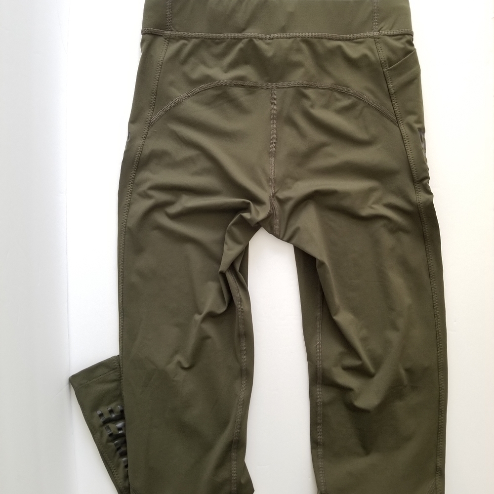 Golden Goose  Logo Leggings Size S Small Khaki Military Green - Picture 6 of 10